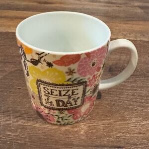 C.R. Gibson Kindred Spirits Gifts by Hannah Seize the Day Floral Coffee Mug